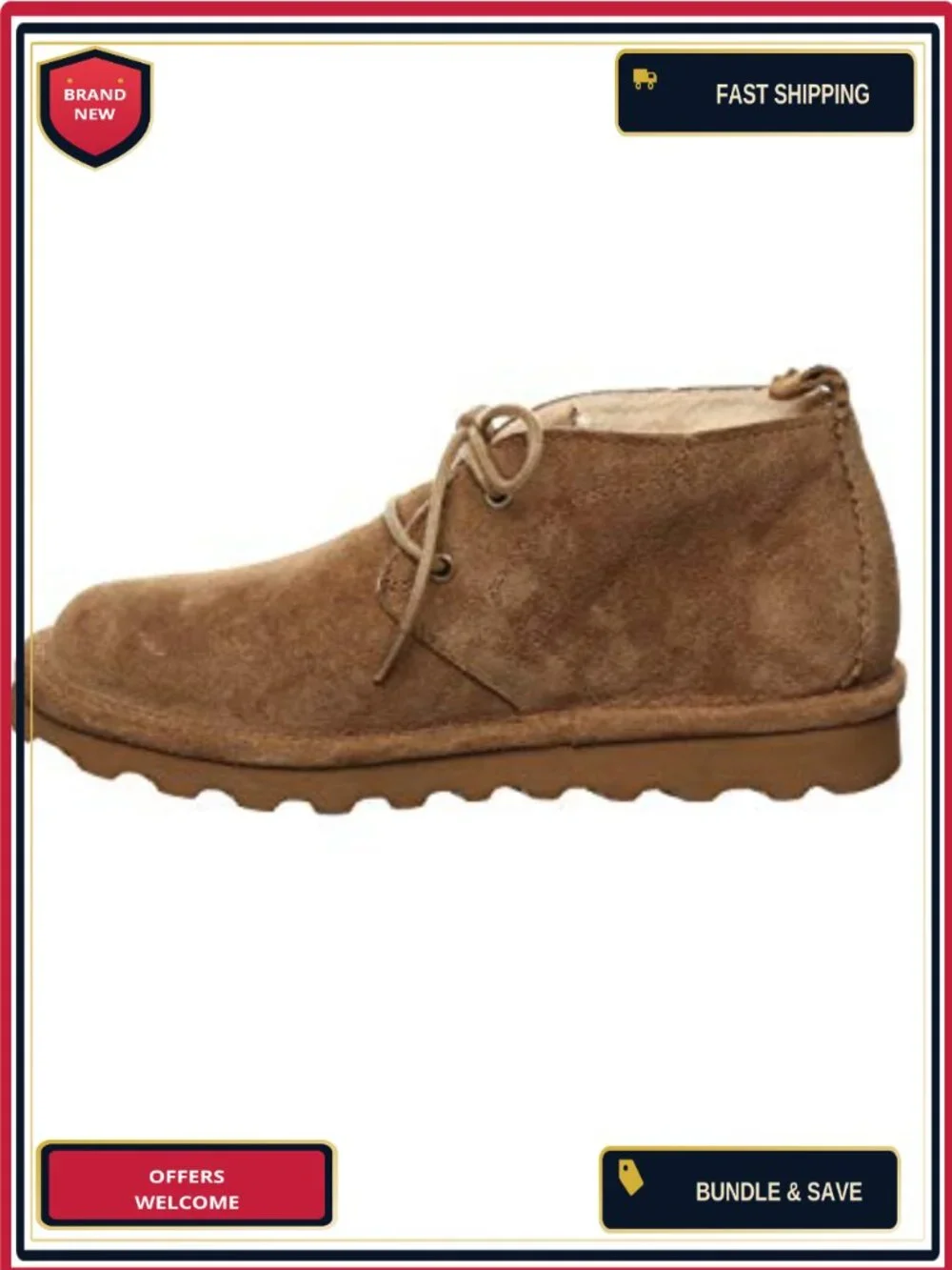 8 Women's Leather Chukka Booties Winter Warm Wool Blend Ankle Boot